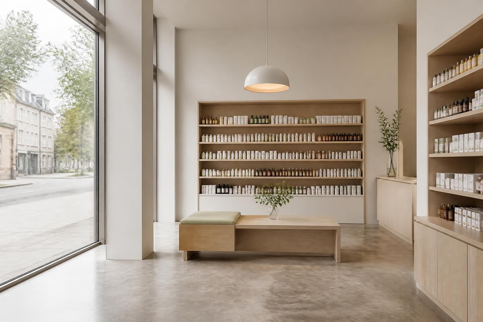 Calm minimal interior of Still with natural daylight